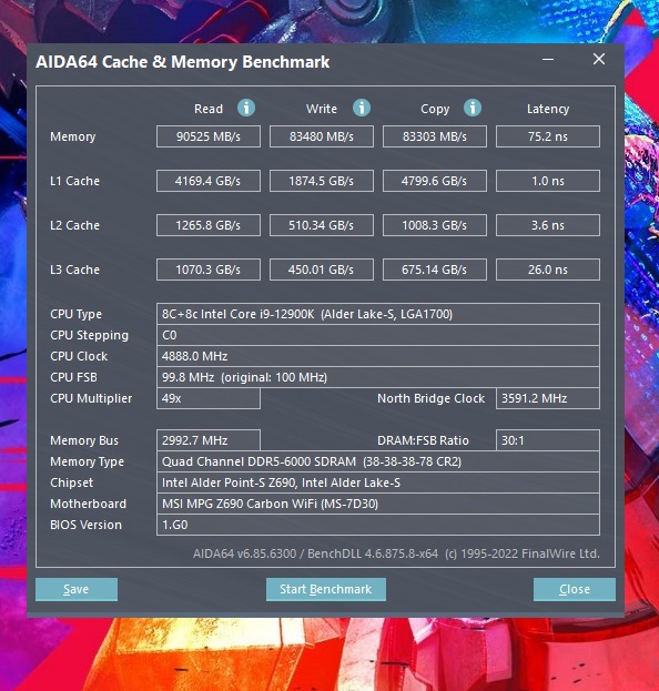 Aida64 Vulcan Eco DDR5 6000Mhz